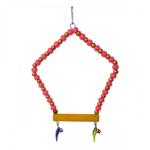 Beşgen Çanlı Muhabbet Kuşu Salıncağı 7-14 cm Renkli