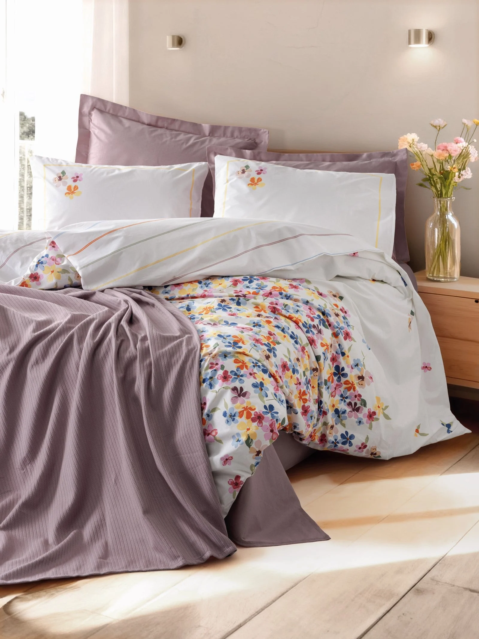 Vivid Çift Kişilik Pikeli Nev Takımı Flurry Lila&hellip;